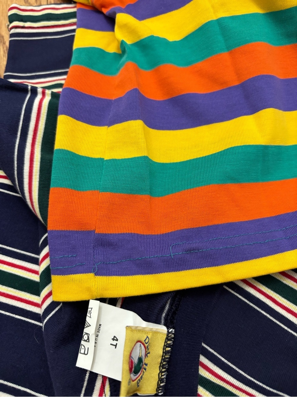 Vintage 90s Toddler Boys 3T 4T Striped T-Shirt Bundle Colorblock Tees - Picture 12 of 12